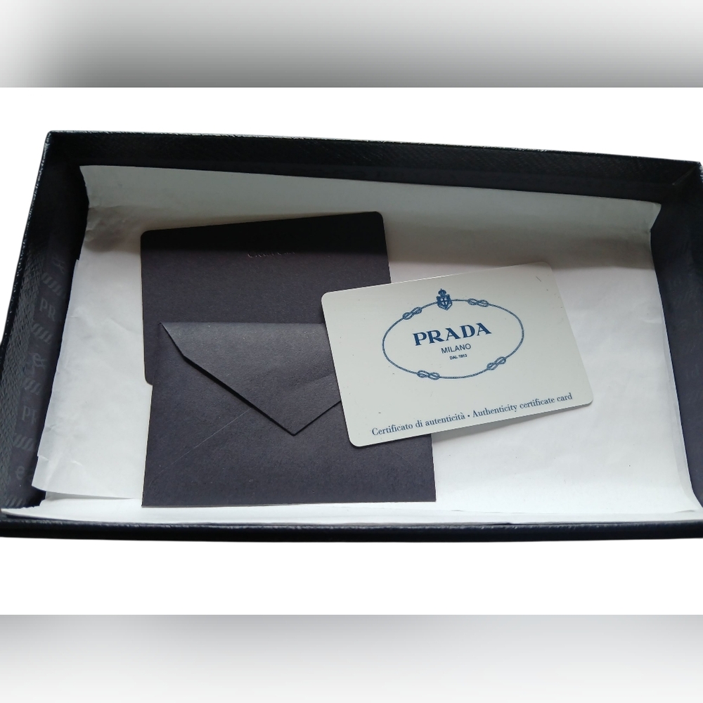 Prada Saffiano Chevron Ribbon Peonia Pink Zip Around Wallet w/ Authentication - Picture 14 of 16